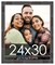 24x30 Thin Bamboo Picture Frame with UV-Resistant Acrylic & Acid Free Backing, Available in 2 Finishes - Gold and Brown